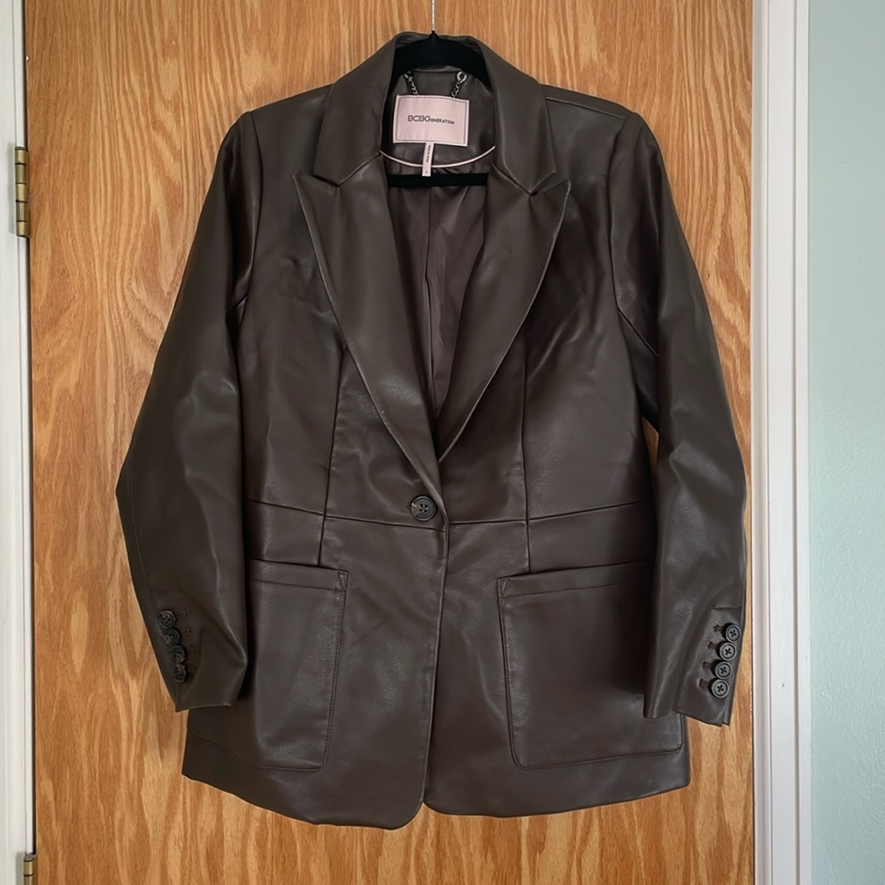 BCBG Pleather Blazer